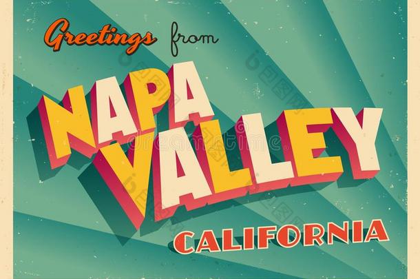 酿酒的观光的招呼卡片从扑热息痛山谷,美国加州.