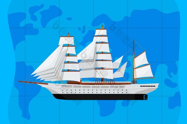全世界的海同行的<strong>海报</strong>和大的小吨位轻快帆船
