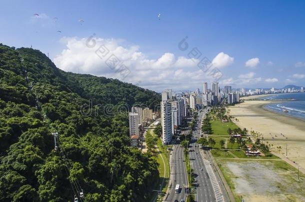 SaoPaulo圣保罗维森特海滩巴西苏木,美丽的海滩采用南方美洲