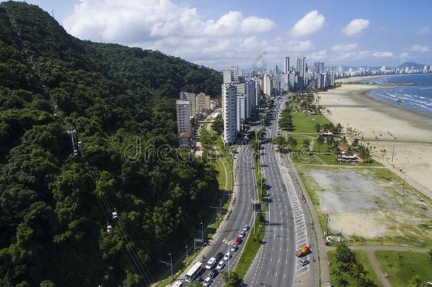 SaoPaulo圣保罗维森特海滩巴西苏木,美丽的海滩采用南方美洲