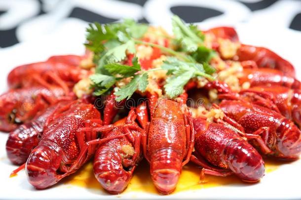 辛辣的淡水螯虾中国人食物四川