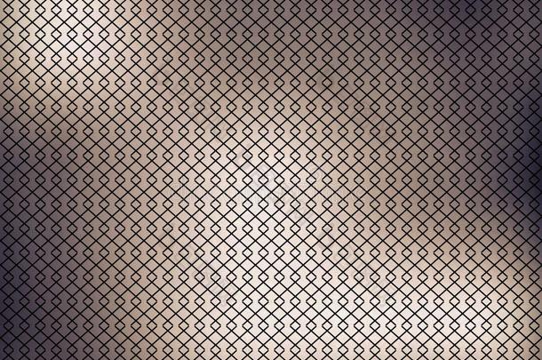 网孔格子壁纸或背景.黑的正方形格子向白色的波黑
