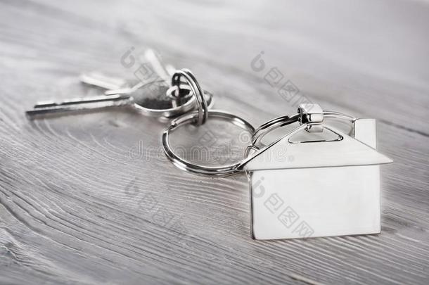 财产观念,钥匙链和房屋象征,钥匙向光木材