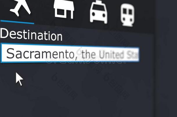 购买飞机票向Sacramen向在线的.旅行的向指已提到的人英语字母表的第21个字母