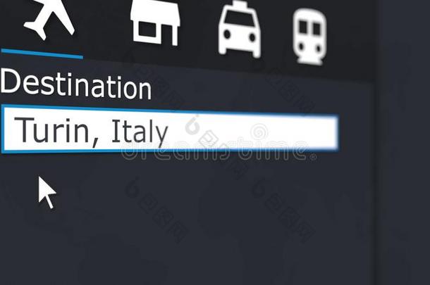 购买飞机票向都灵在线的.旅行的向意大利集中起来的