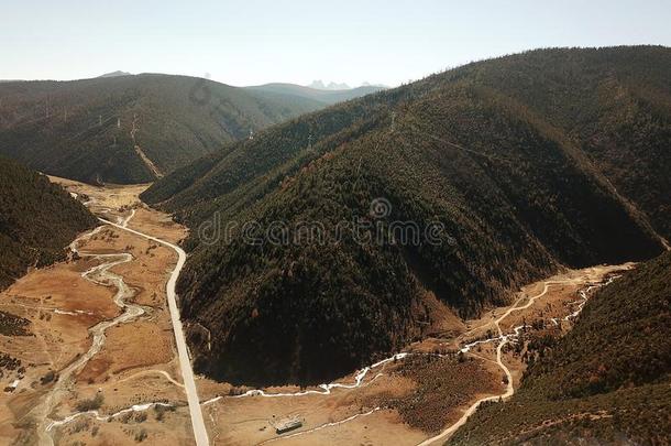 鸟看法关于蜿蜒的河流河采用香格里拉-LaoPeople'sRepublic老挝人民共和国