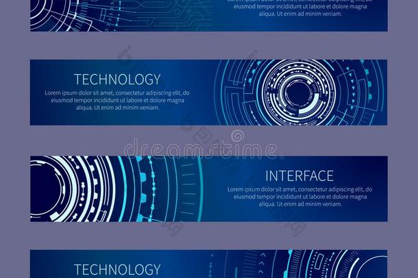 界面和科技放置矢量说明