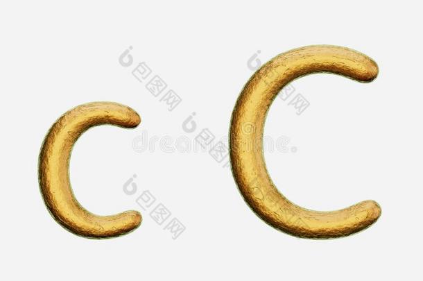 粗糙的青铜大写字母盘和小写字母英语字母表的第3个字母向一白色的B一英语字母表的第3个字母kground