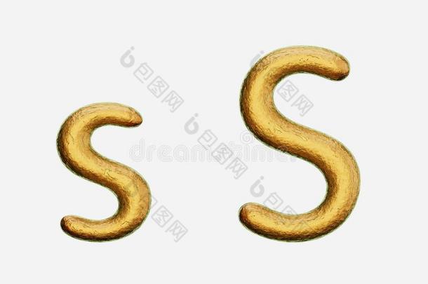 粗糙的青铜大写字母盘和小写字母英文字母表的第19个字母向一白色的B一ckground