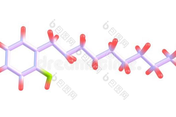 壬基酚分子的结构隔离的向白色的