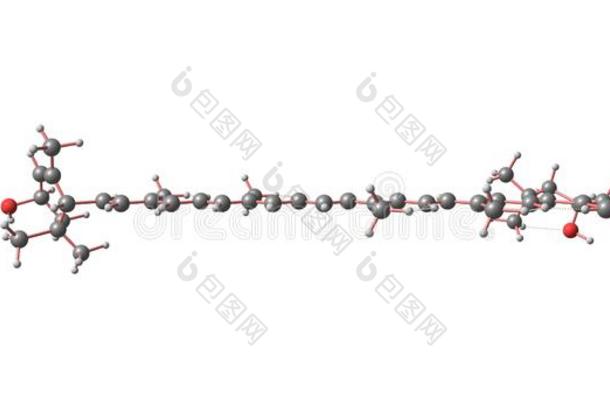 叶黄素分子的结构隔离的向白色的
