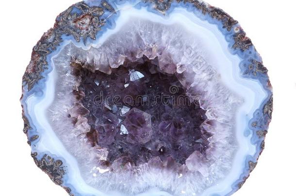 紫蓝色<strong>宝石</strong>和<strong>玛瑙</strong>晶洞
