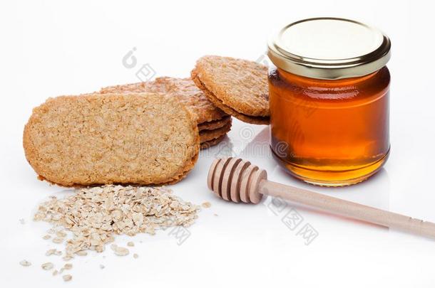 健康的<strong>个人简历</strong>早餐谷物饼干和蜂蜜