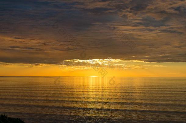 日落海景画自然背景