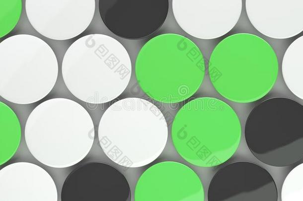 空白的黑的,白色的和绿色的徽章向白色的背景