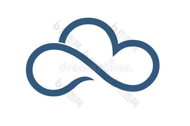 云标识偶像矢量.云计算机的运作观念偶像.