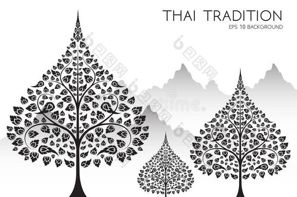 佛和菩提树树关于ThaiAirwaysInternational泰航国际传统,卫塞一天
