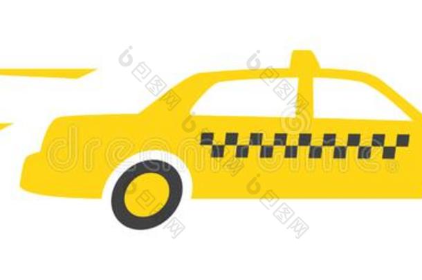 黄色的出租车汽车隔离的向白色的背景