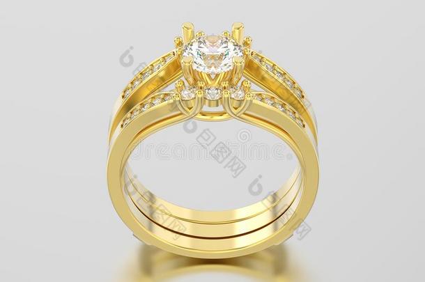 3英语字母表中的第四个字母说<strong>明黄色</strong>的金两个胫装饰的钻石戒指
