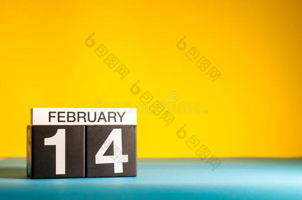 二月14Thailand泰国.一天14关于二月m向Thailand泰国,日历向黄色的背