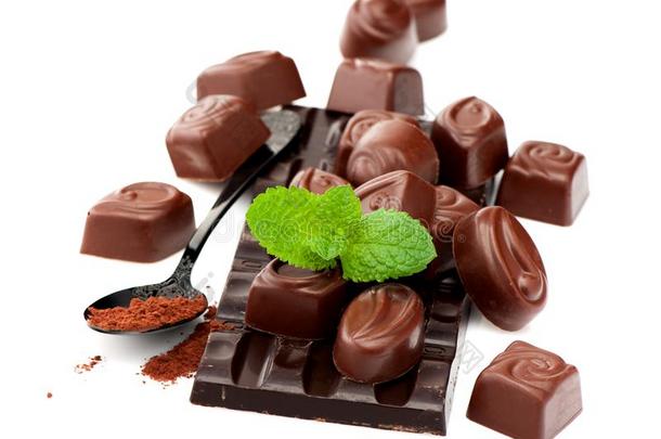 巧克力,巧克力糖果和可可粉