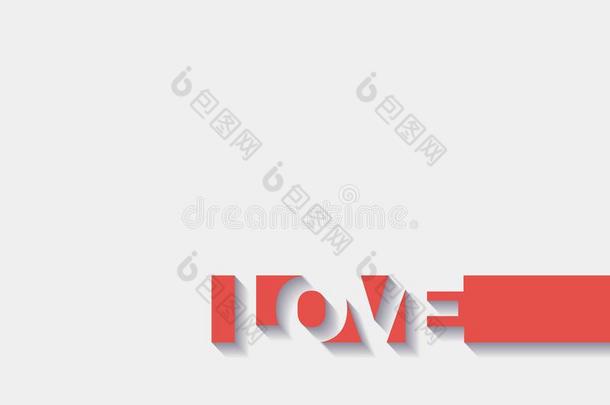 抽象的文本设计爱和3英语字母表中的第四个字母影响