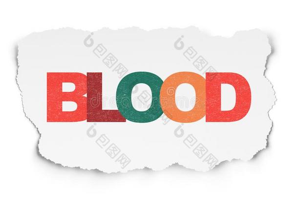 医学观念:血向撕纸背景