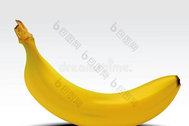 香蕉.成熟的香蕉和阴影向白色的背景.关于