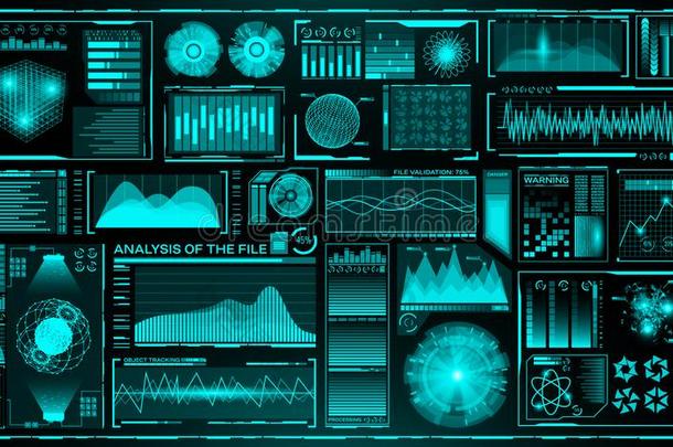 未来的用户界面放置.皮.将来的信息图原理.