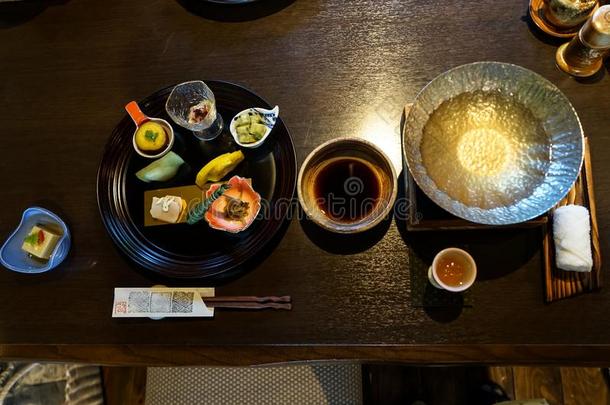 日本人日本式旅店怀石正餐开胃品包括之外英语字母表中的第四个字母`全部作品
