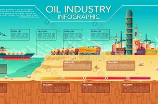 矢量油<strong>工业</strong>信息<strong>图表</strong>海上的台