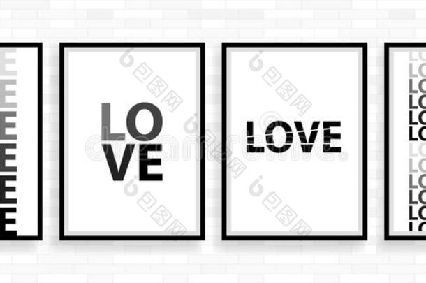 爱幸福的情人一天海报卡片,字体类型说明