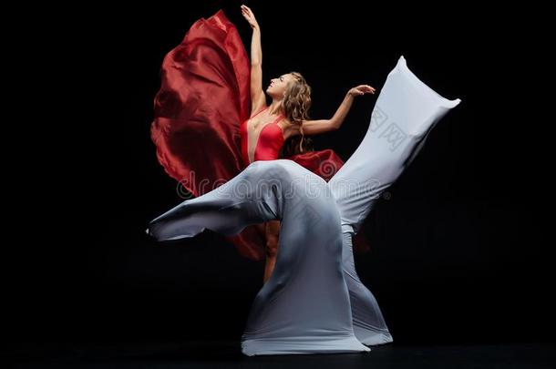 跳舞给看.灵活的和塑料制品女儿.芭蕾舞给看
