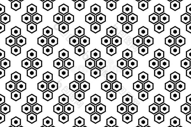 抽象的黑的和白色的织地粗糙的几何学的无缝的模式.