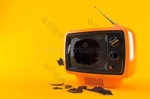 破碎的television电视机