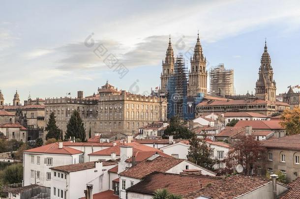 大致的城市看法关于圣地亚哥demand需要孔波斯特拉,西班牙.
