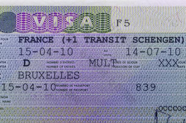 法国的申根签证关在上面
