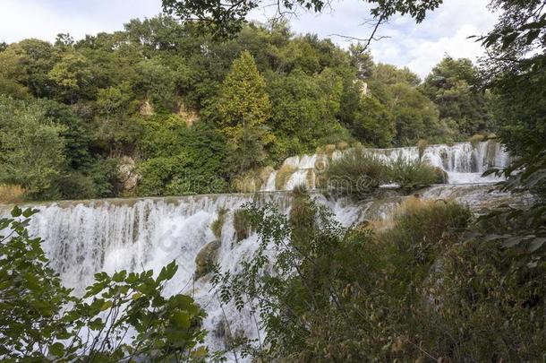 令人惊异的看法关于克尔卡河瀑布尽管指已提到的人自然