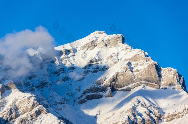 顶点关于倾泻山采用城镇关于班夫,加拿大