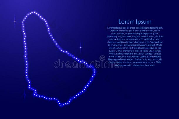 地图巴巴多斯岛从发光的蓝色星空间道岔向指已提到的人c向tour