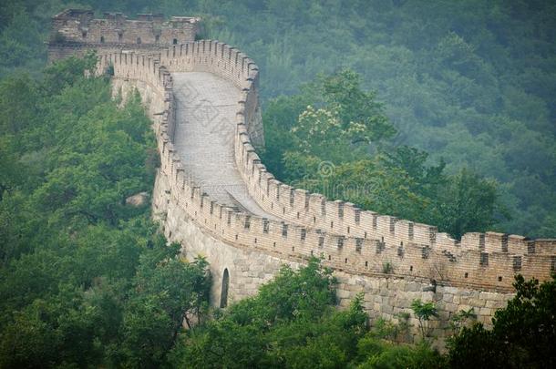 看法关于指已提到的人伟大的中国人墙和<strong>绿色</strong>的森林.