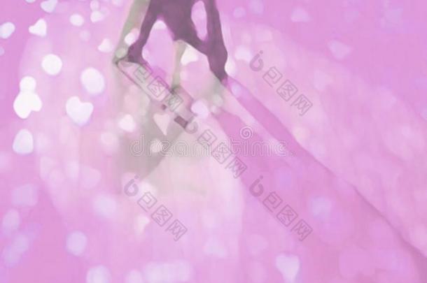 舞厅跳舞地面抽象的粉红色的心