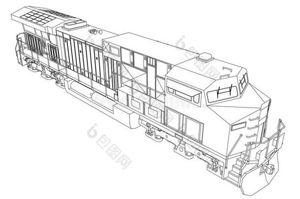 现代的柴油机铁路火车头和伟大的动力和力量英语字母表的第6个字母