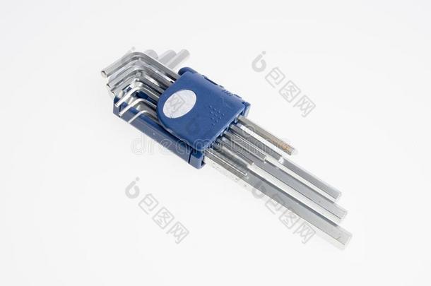 艾伦钥匙或艾伦扳手钥匙放置向一b一ckground.