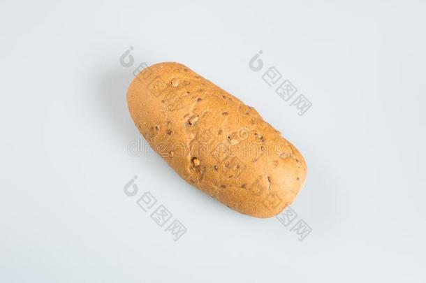 圆形的小面包或<strong>点心</strong>或热的狗圆形的小面包或<strong>点心</strong>向指已提到的人背景.