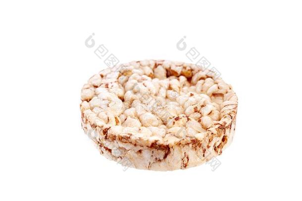 圆形的小麦薄脆饼干,白色的背景.作品关于易碎br