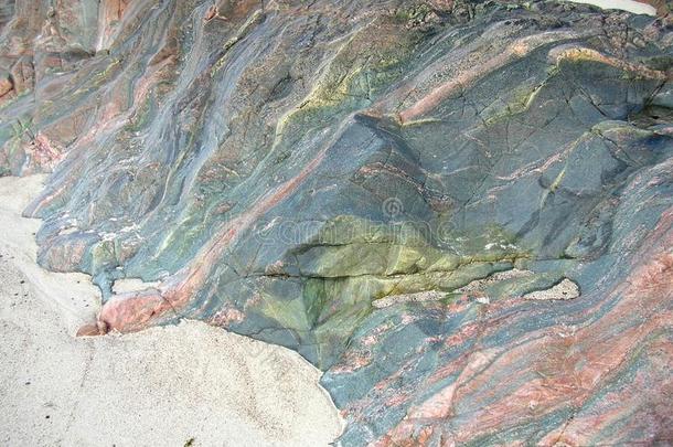 许多有色的岩石关于指已提到的人岛艾奥娜,苏格兰,unknown不知道的.