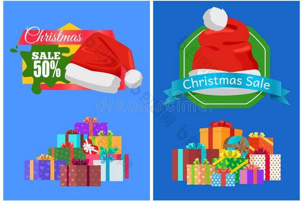 圣诞节卖商品推销张贴物和帽子,同“vertisement”文本