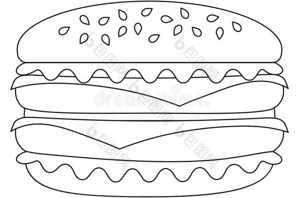 黑的和白色的<strong>汉堡</strong>包ham<strong>汉堡</strong>包cheese<strong>汉堡</strong>包偶像<strong>海报</strong>.