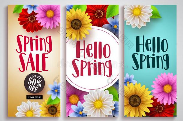 春季卖和int.哈喽春季矢量海报放置阴谋和Coloran美国科罗拉多州